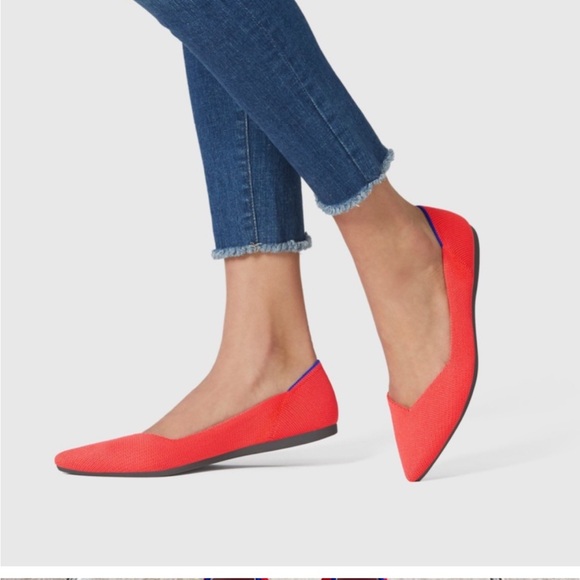 Rothy's Shoes - • Rothy’s • Women’s The Point Flats Washable Flame Red 
- Size 10